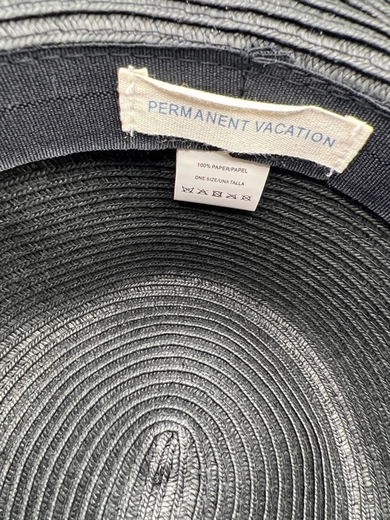 046. John Callanan Black Wide-Brim Sun Hat with Cream Rope Accent